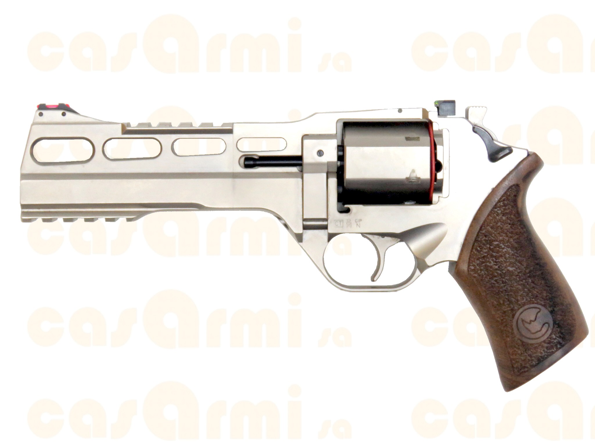 Chiappa mod. Rhino 6' Chrome/Double Single Action, con valigetta e fodero in cuoio .357 Magnum